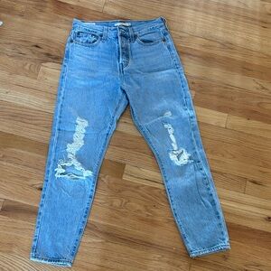 Levi's Light Blue Distressed Boyfriend Jeans